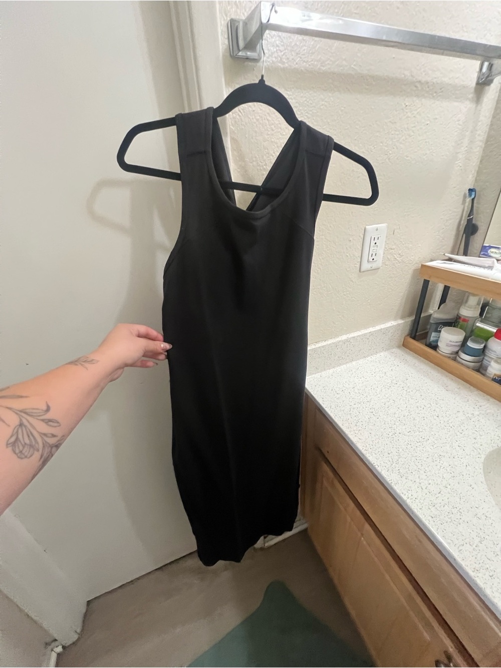 lululemon athletica Black Sleeveless Midi Tank Dress